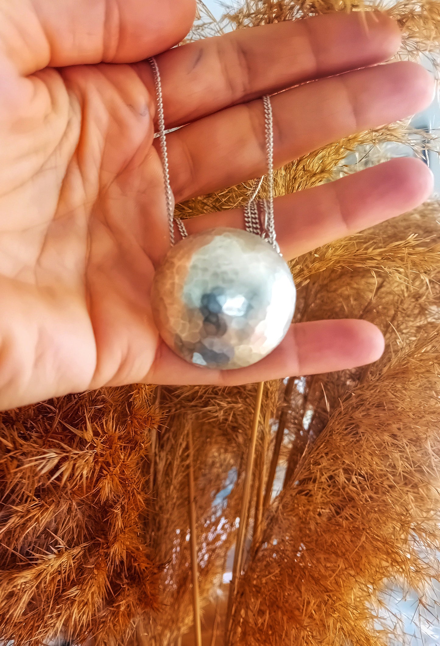 Full moon silver pendant
