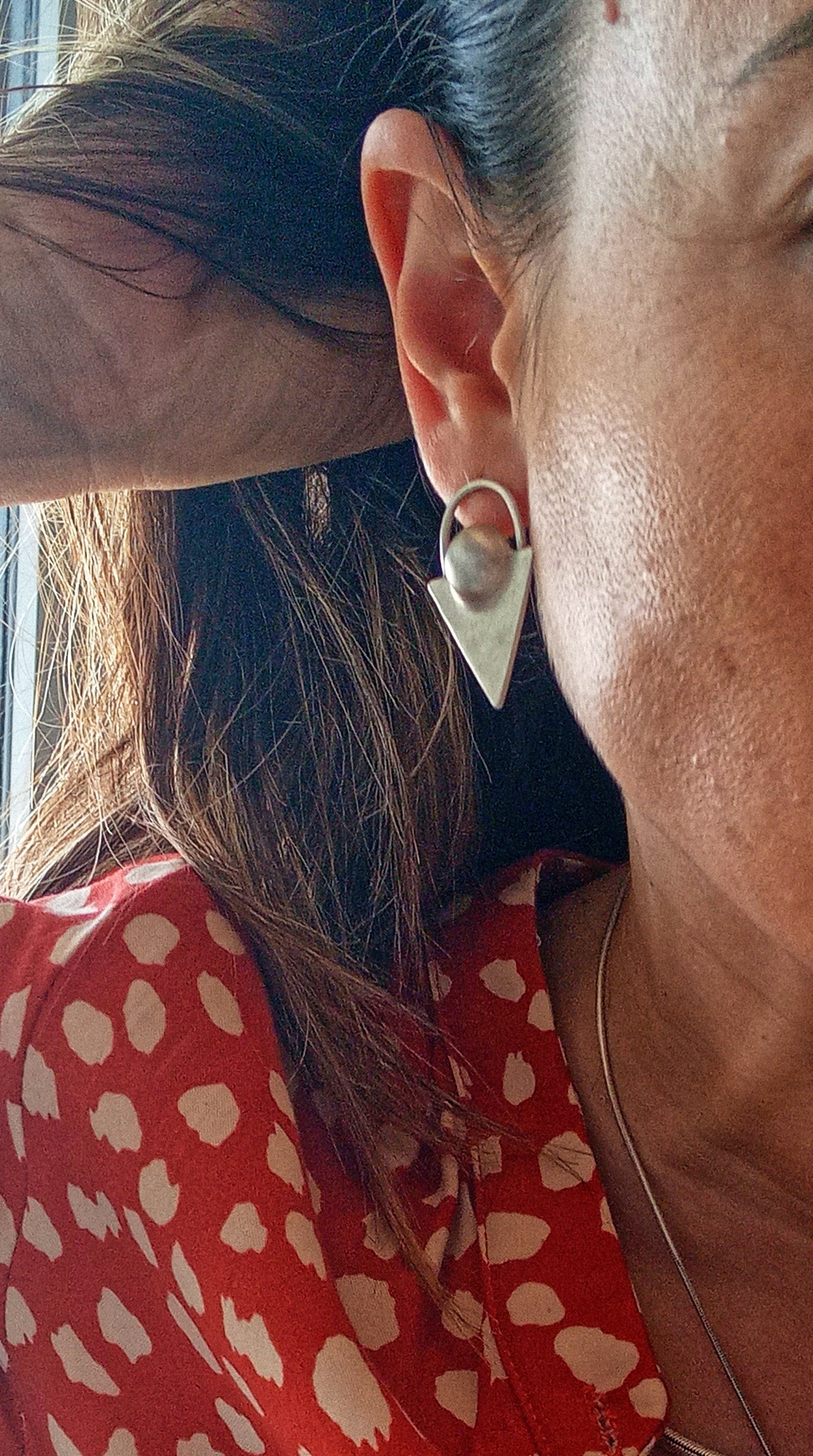 Triangle silver earrings