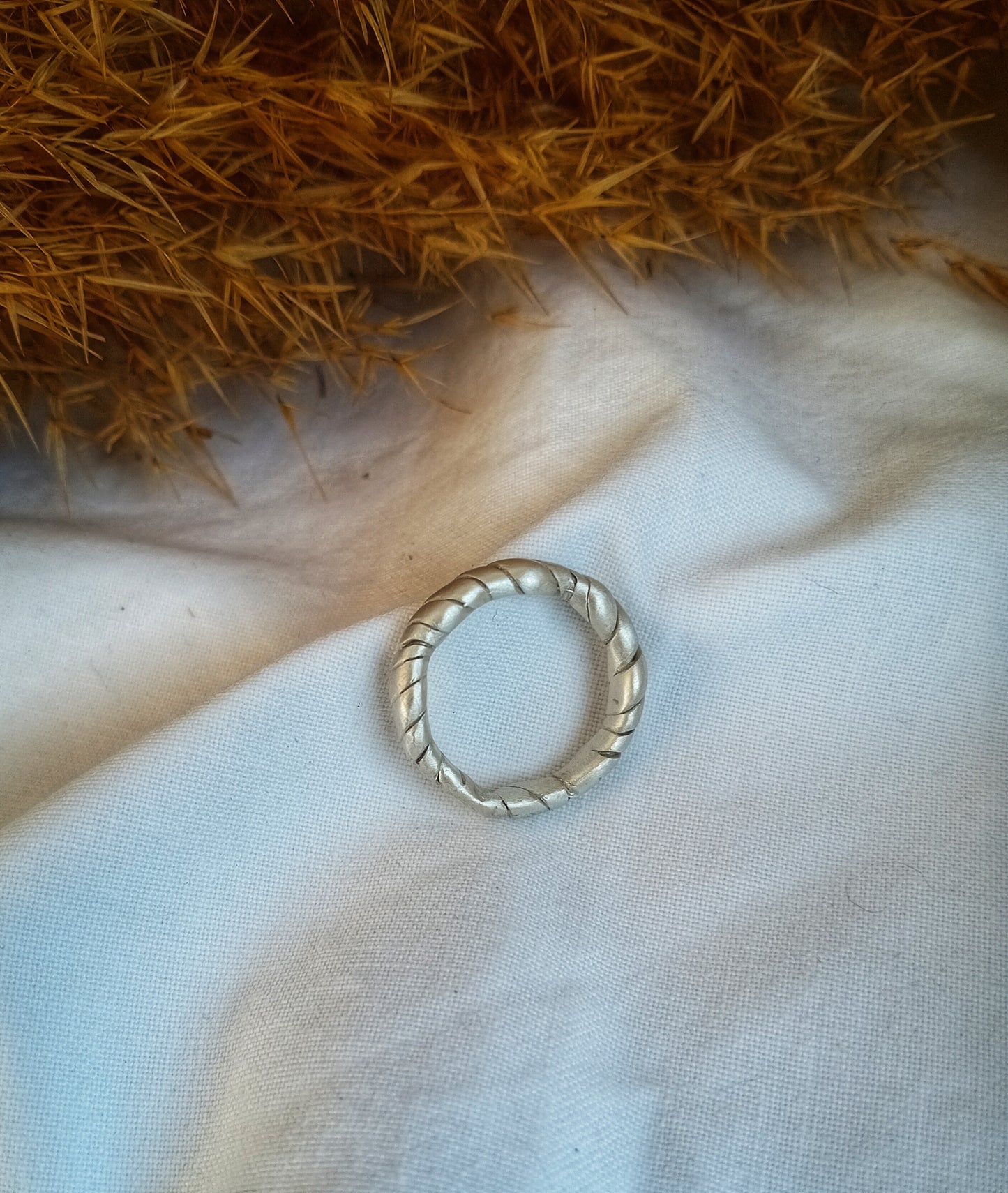Braid silver ring