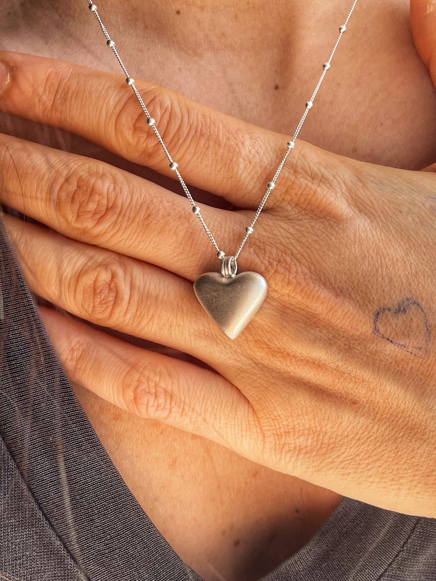 Heart silver pendant