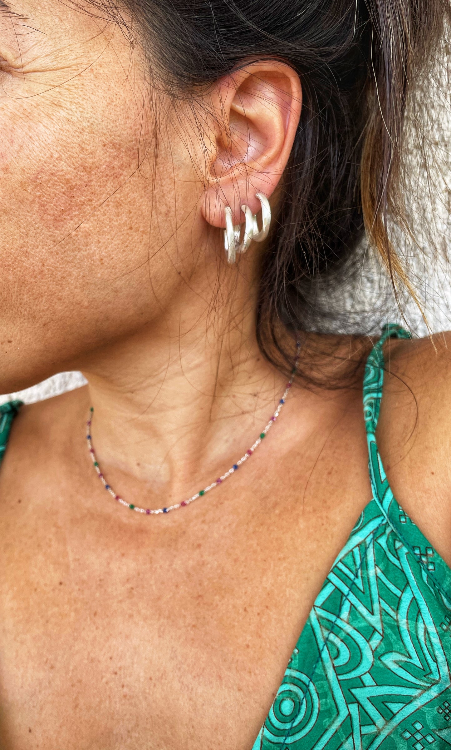 Irregular silver hoops