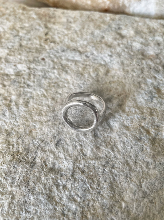 Circle silver ring
