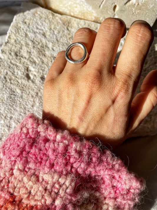 Circle silver ring