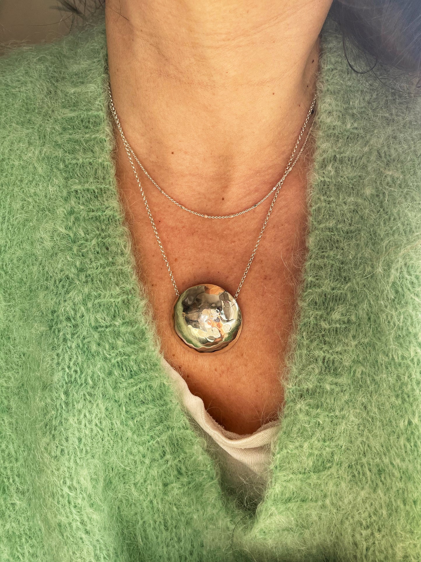 Full moon silver pendant