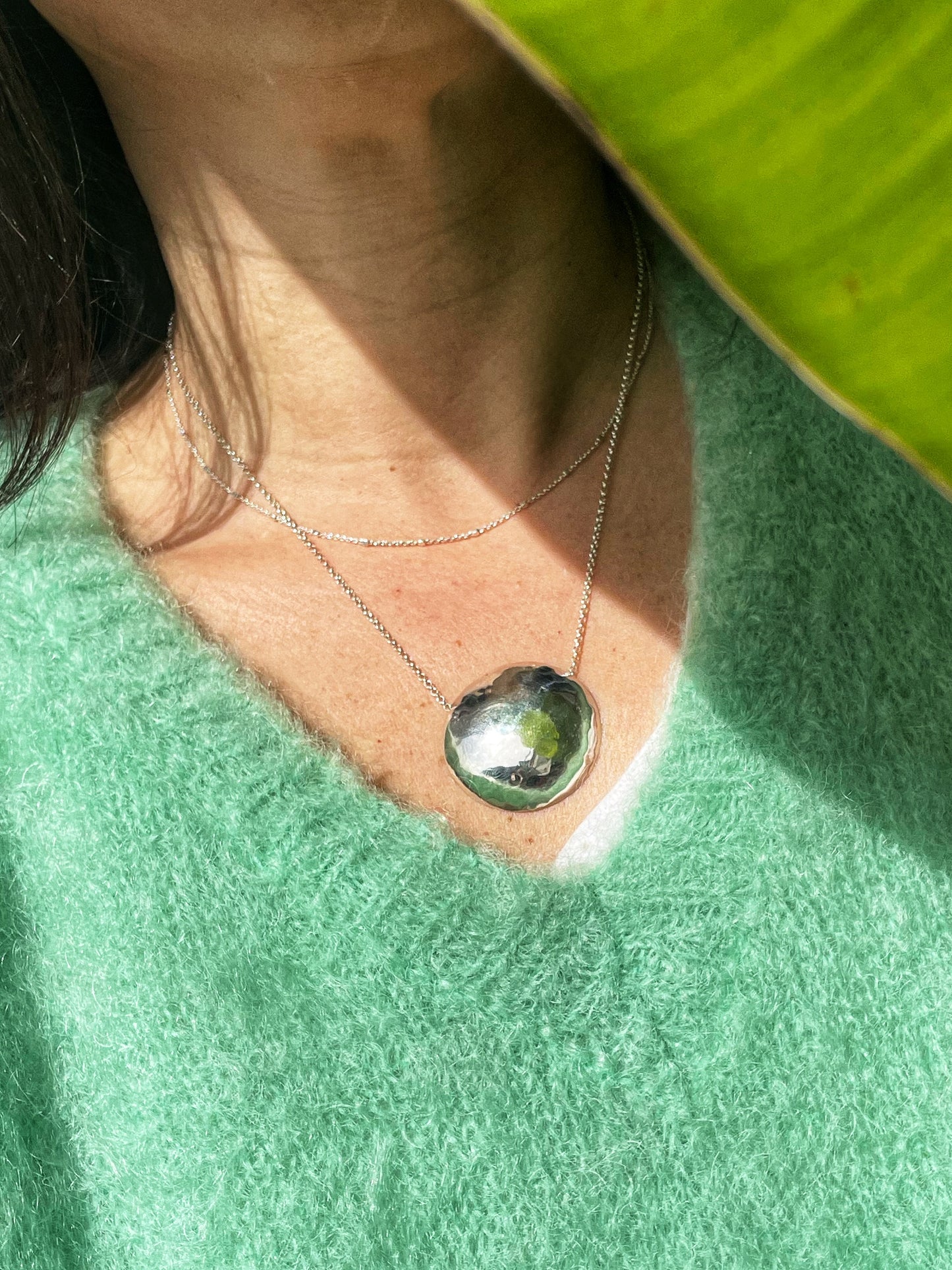 Full moon silver pendant