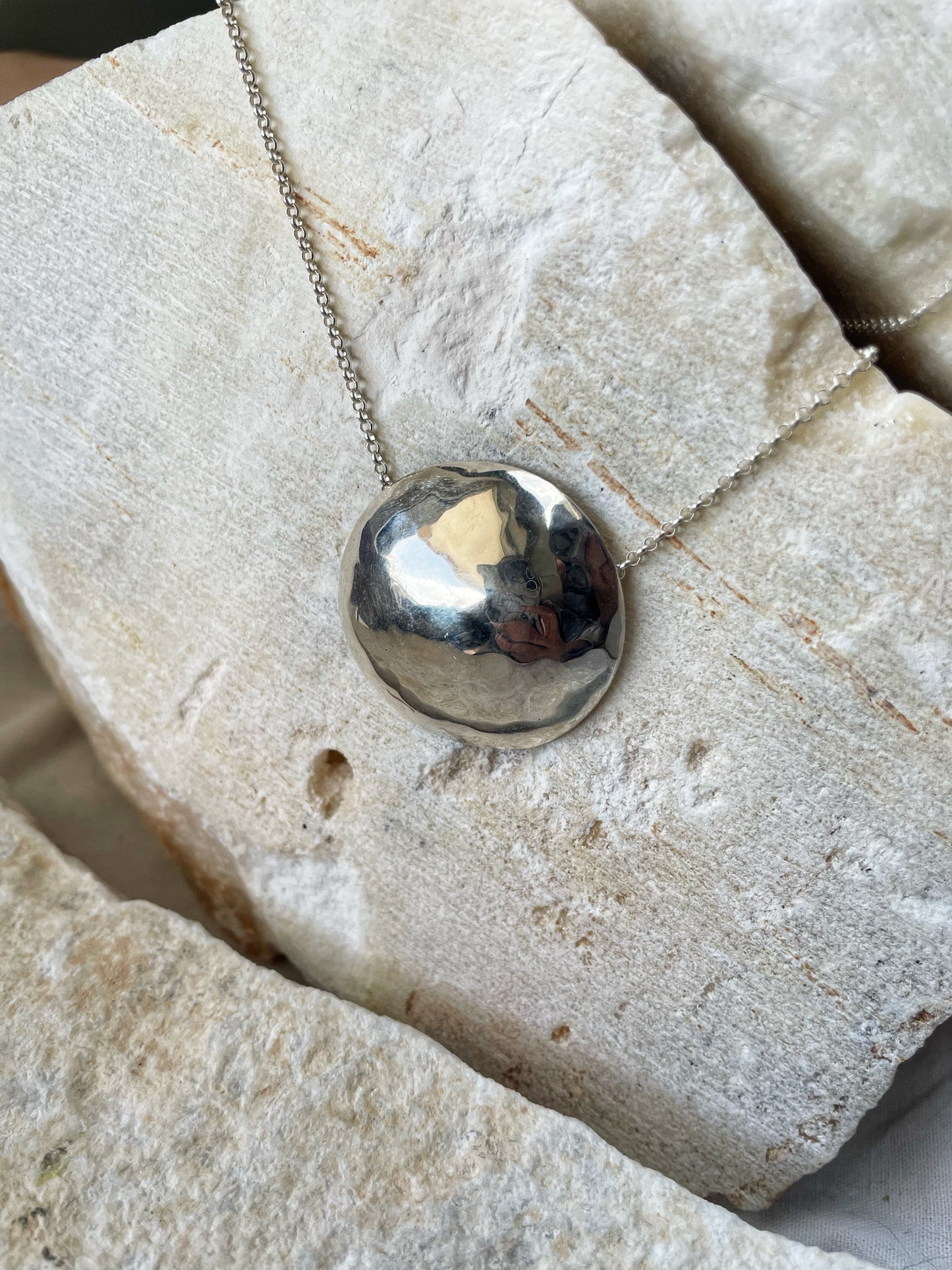 Full moon silver pendant