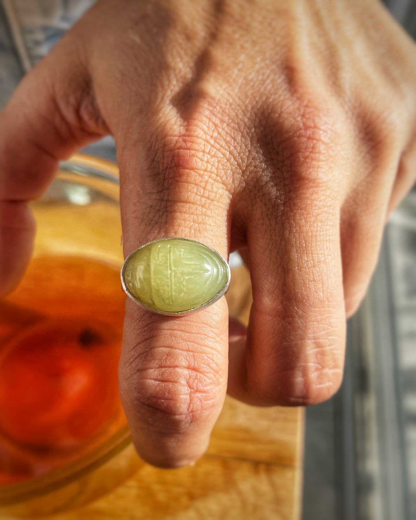 Scarab Jade ring