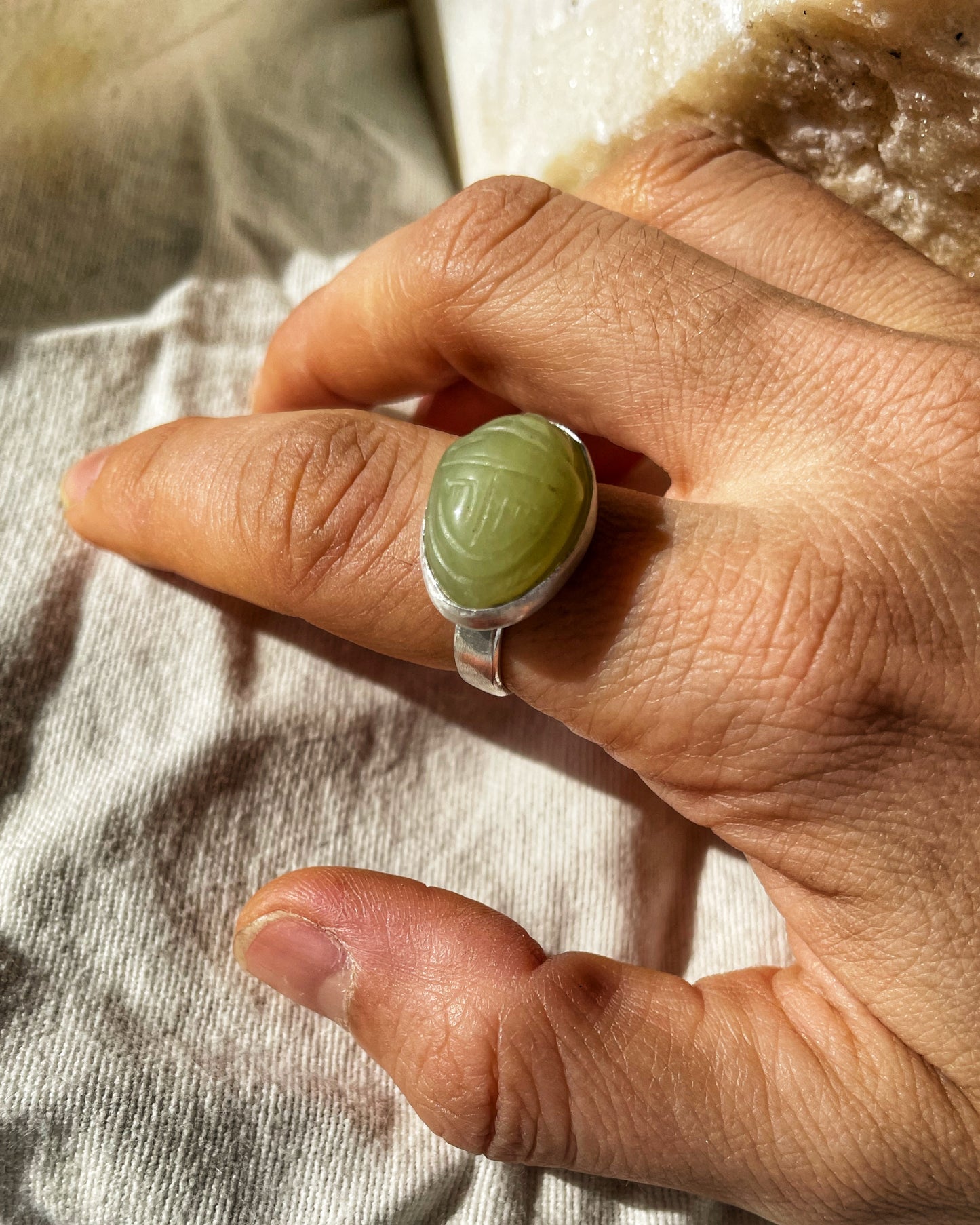 Scarab Jade ring