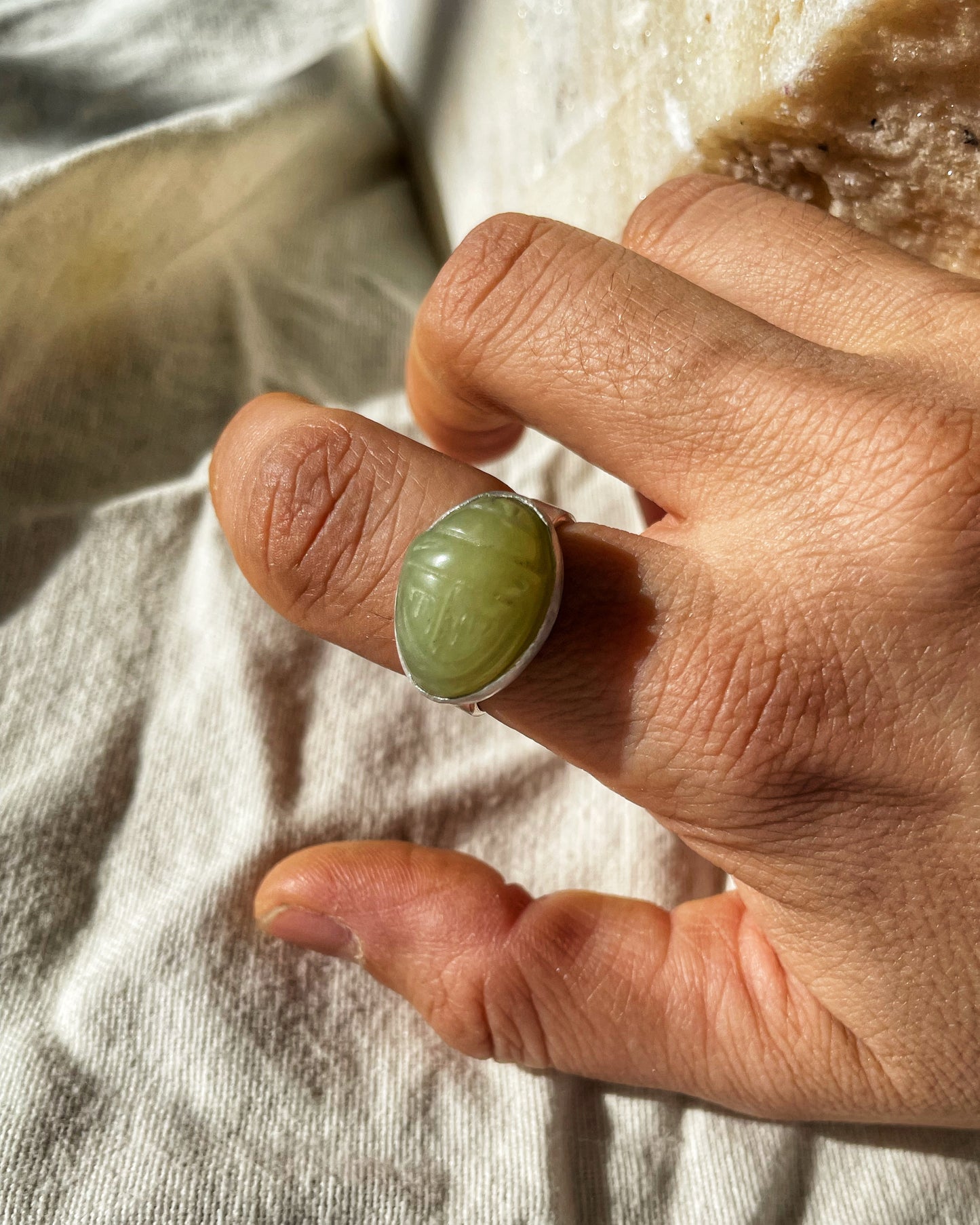 Scarab Jade ring