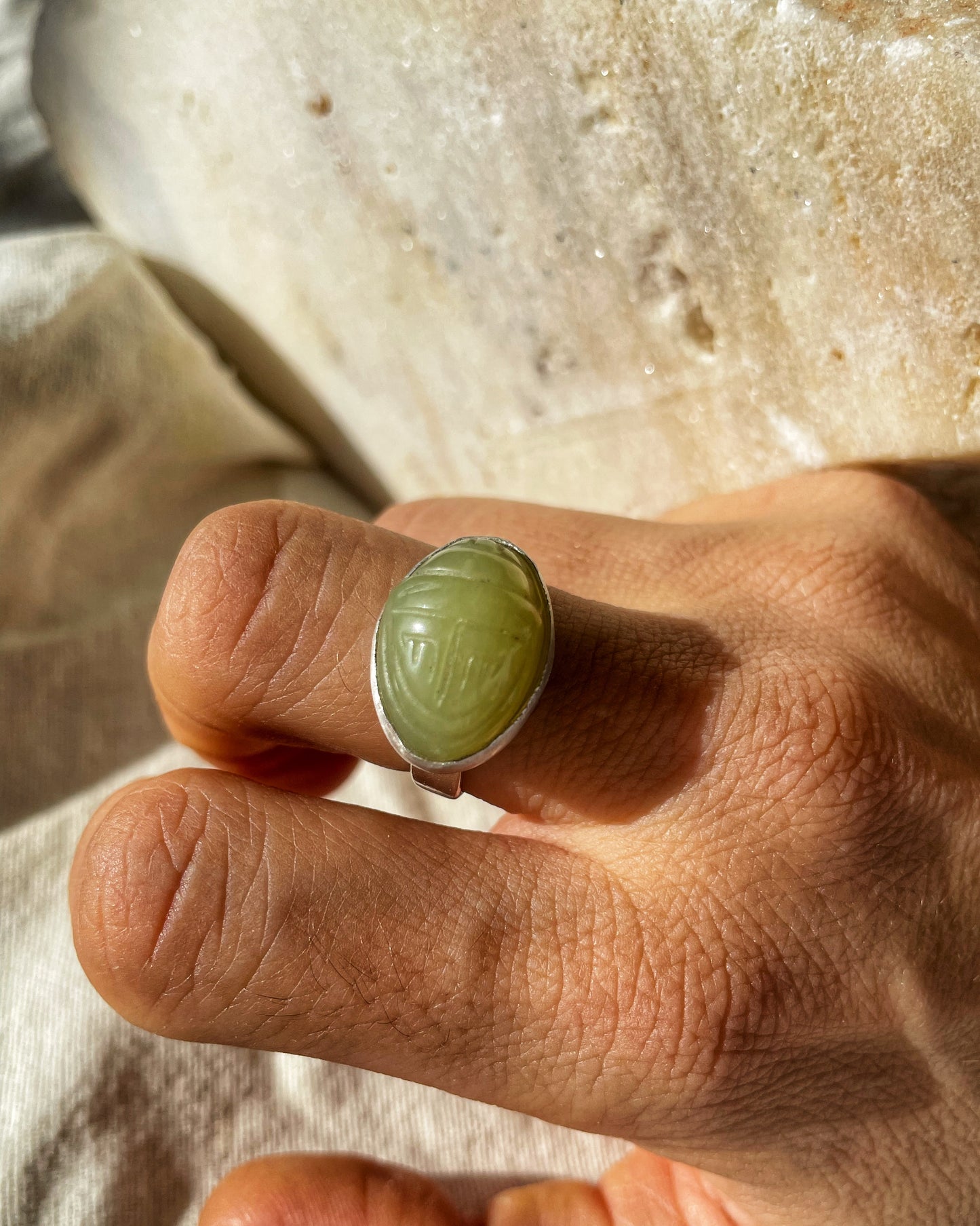 Scarab Jade ring