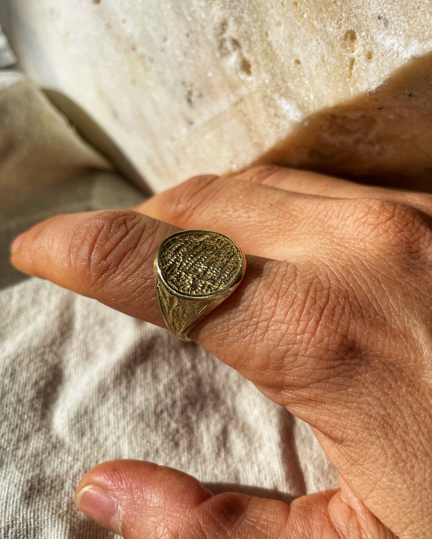 Brass Eclipse Signet Ring