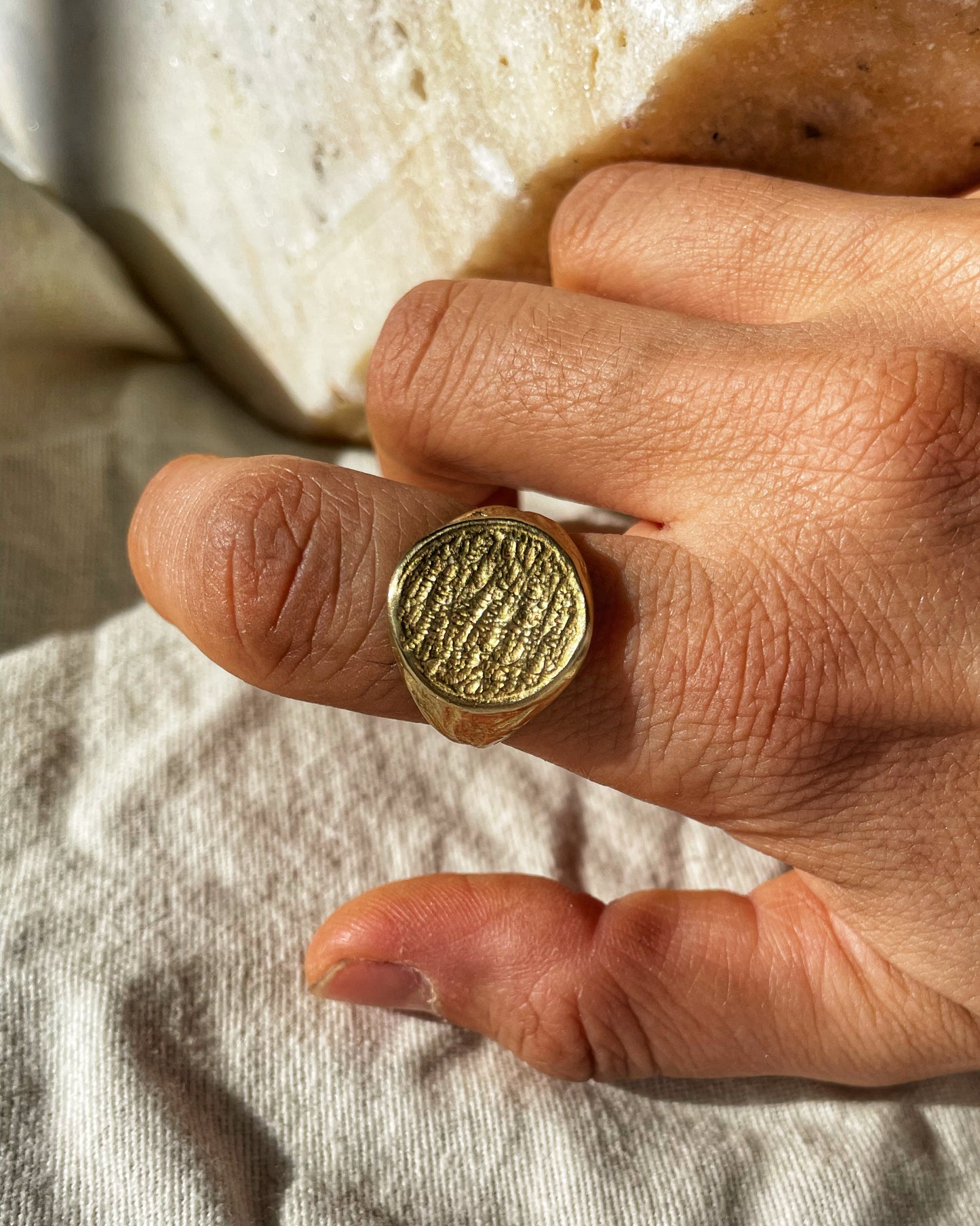 Brass Eclipse Signet Ring