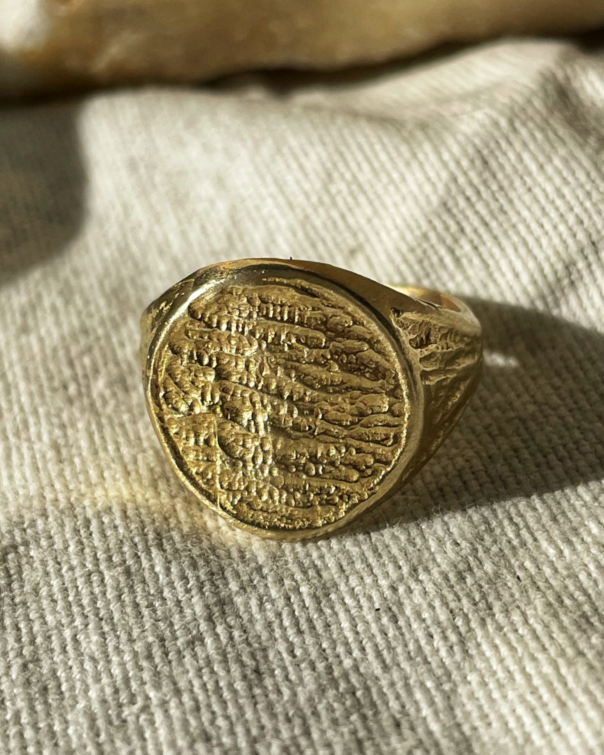 Brass Eclipse Signet Ring