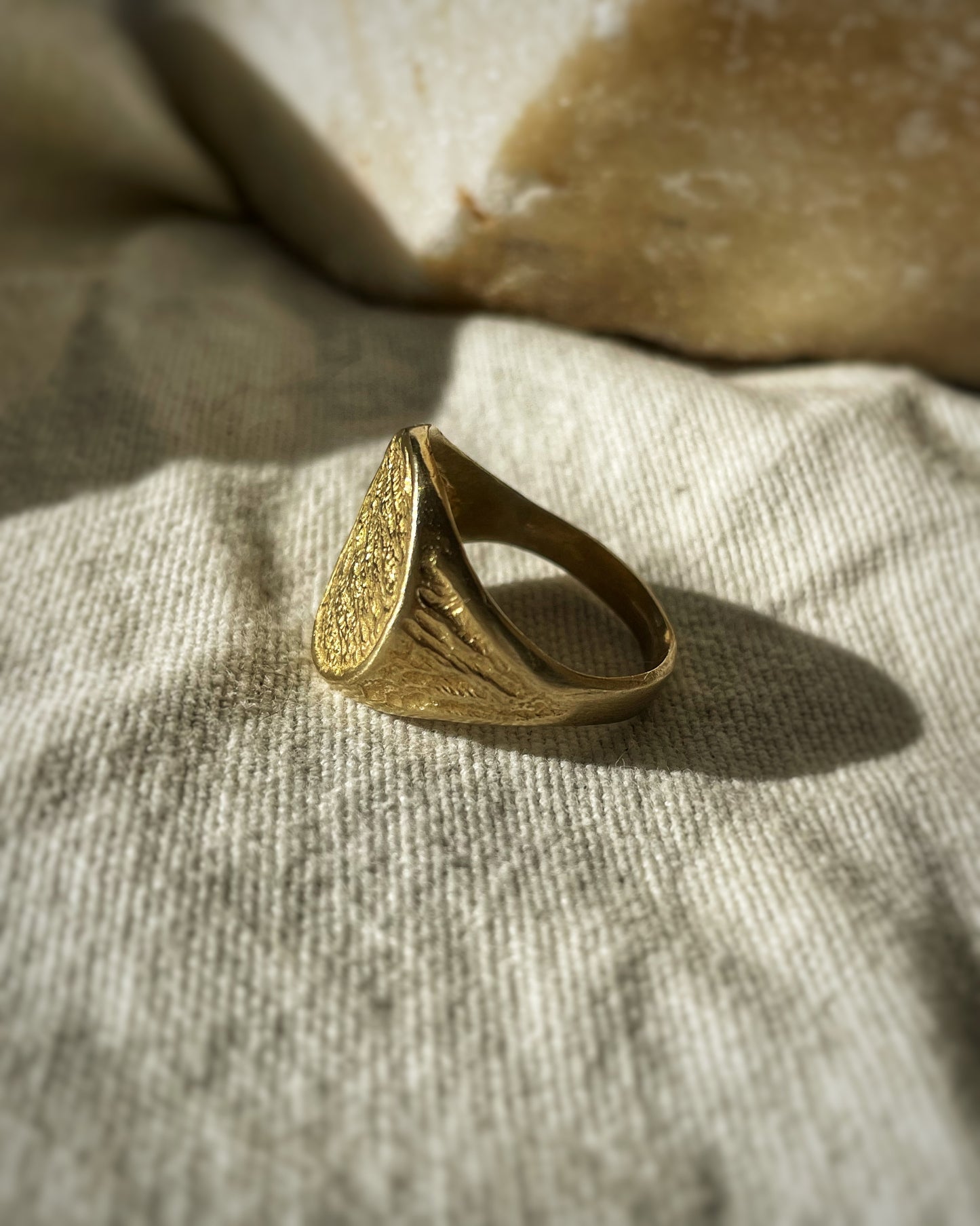 Brass Eclipse Signet Ring
