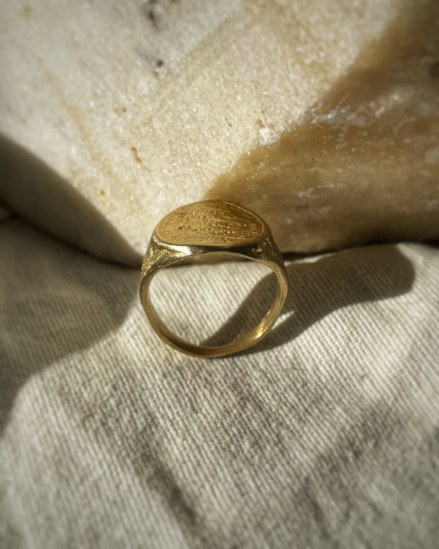 Brass Eclipse Signet Ring