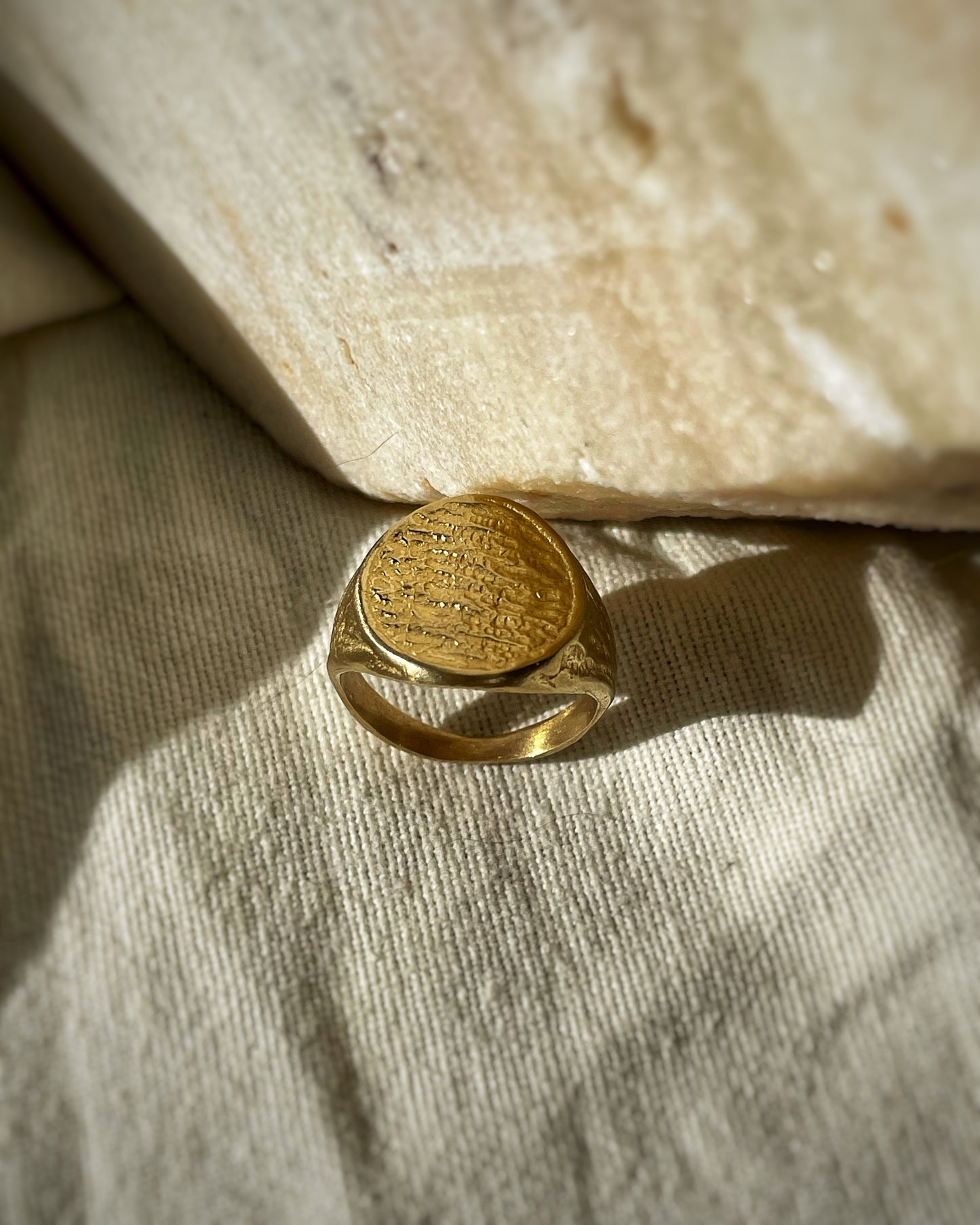 Brass Eclipse Signet Ring