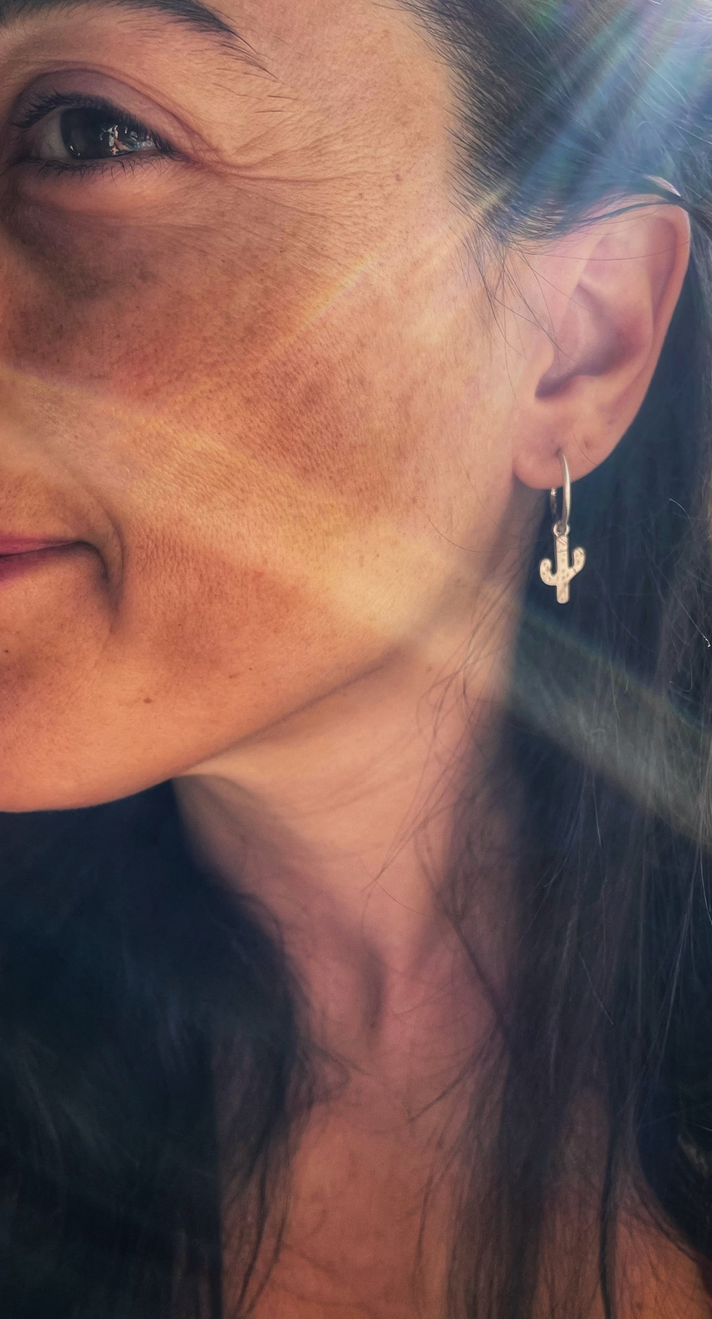 Cactus silver earrings