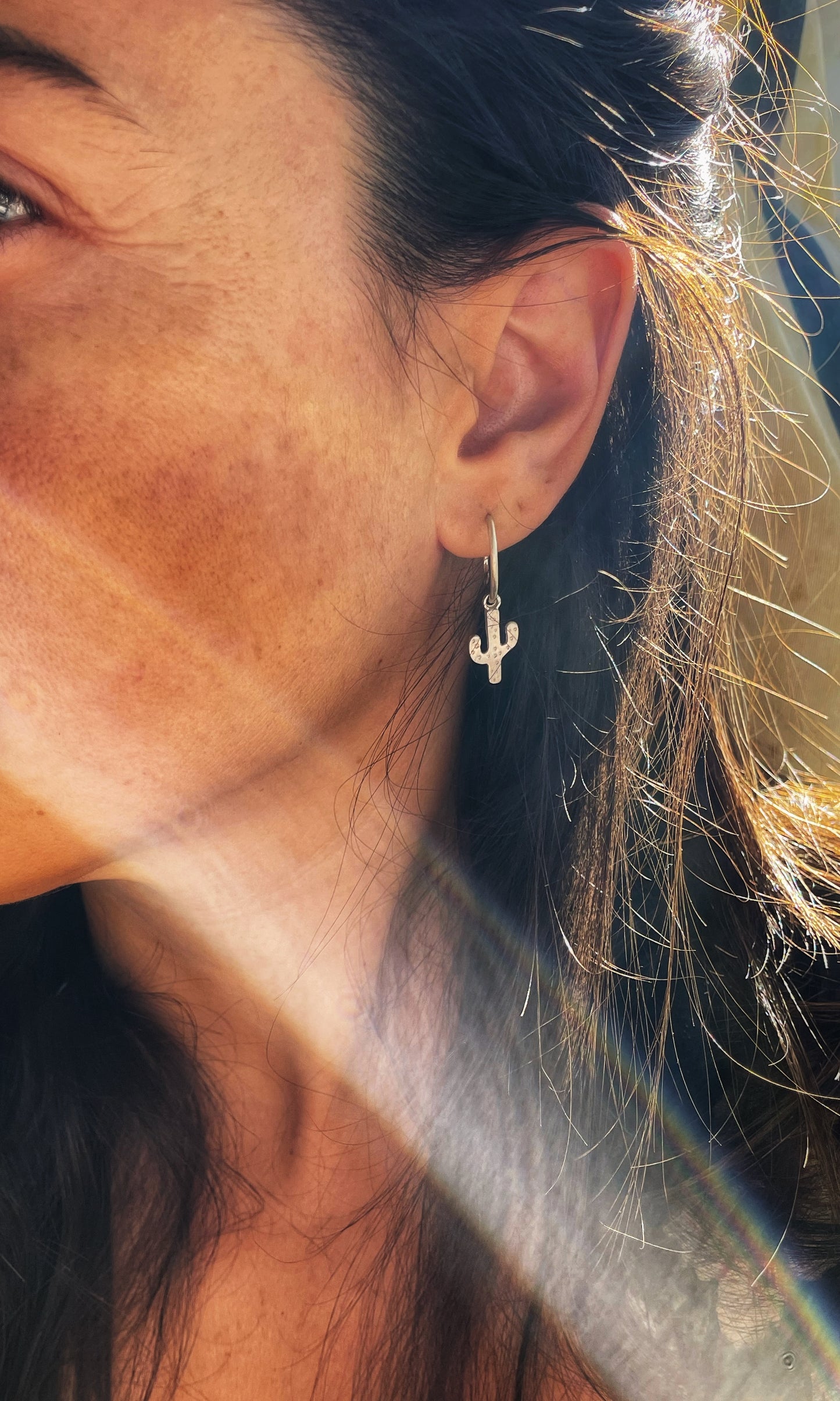 Cactus silver earrings