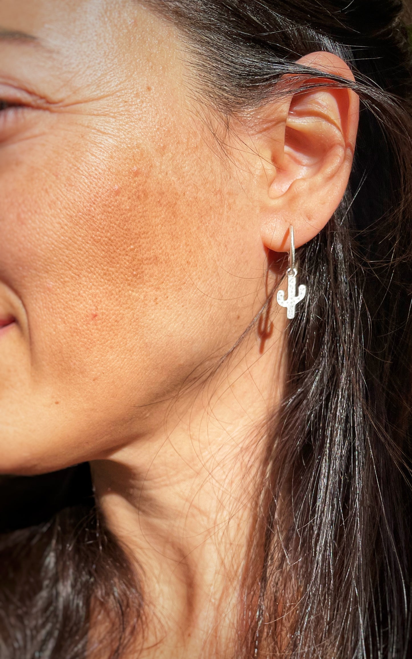 Cactus silver earrings