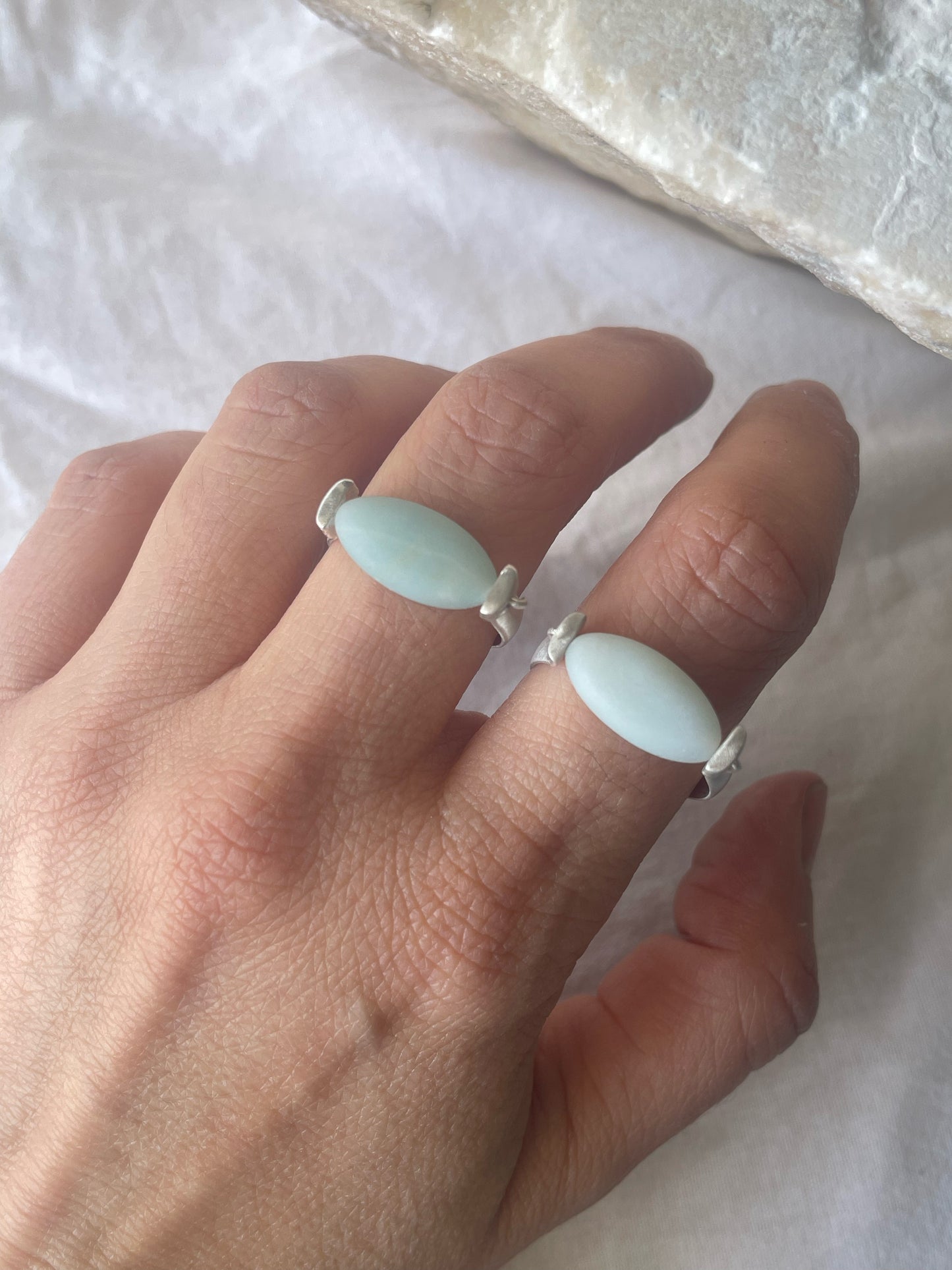 Amazonite silver ring