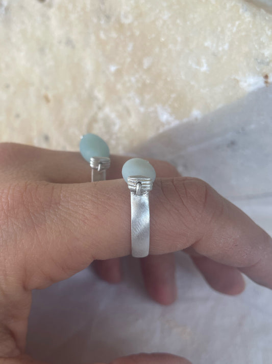 Amazonite silver ring