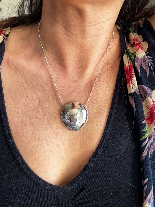 Full moon silver pendant