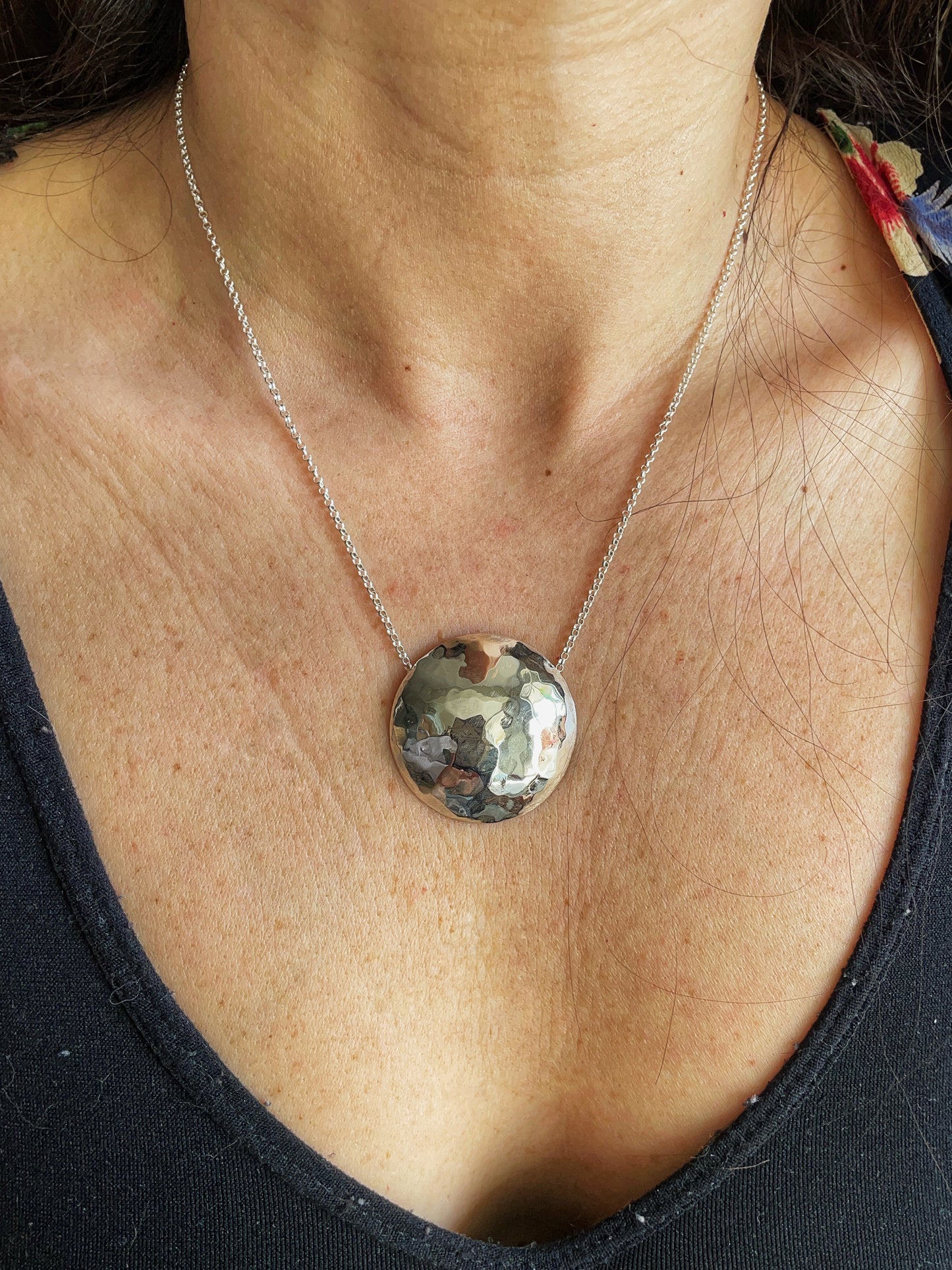 Full moon silver pendant