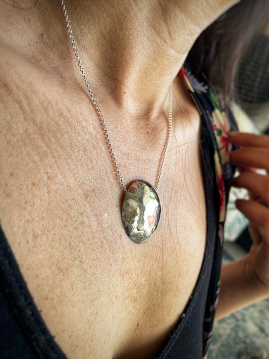 Full moon silver pendant