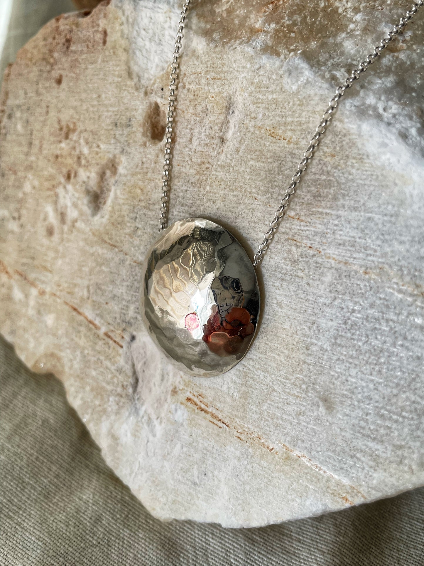 Full moon silver pendant