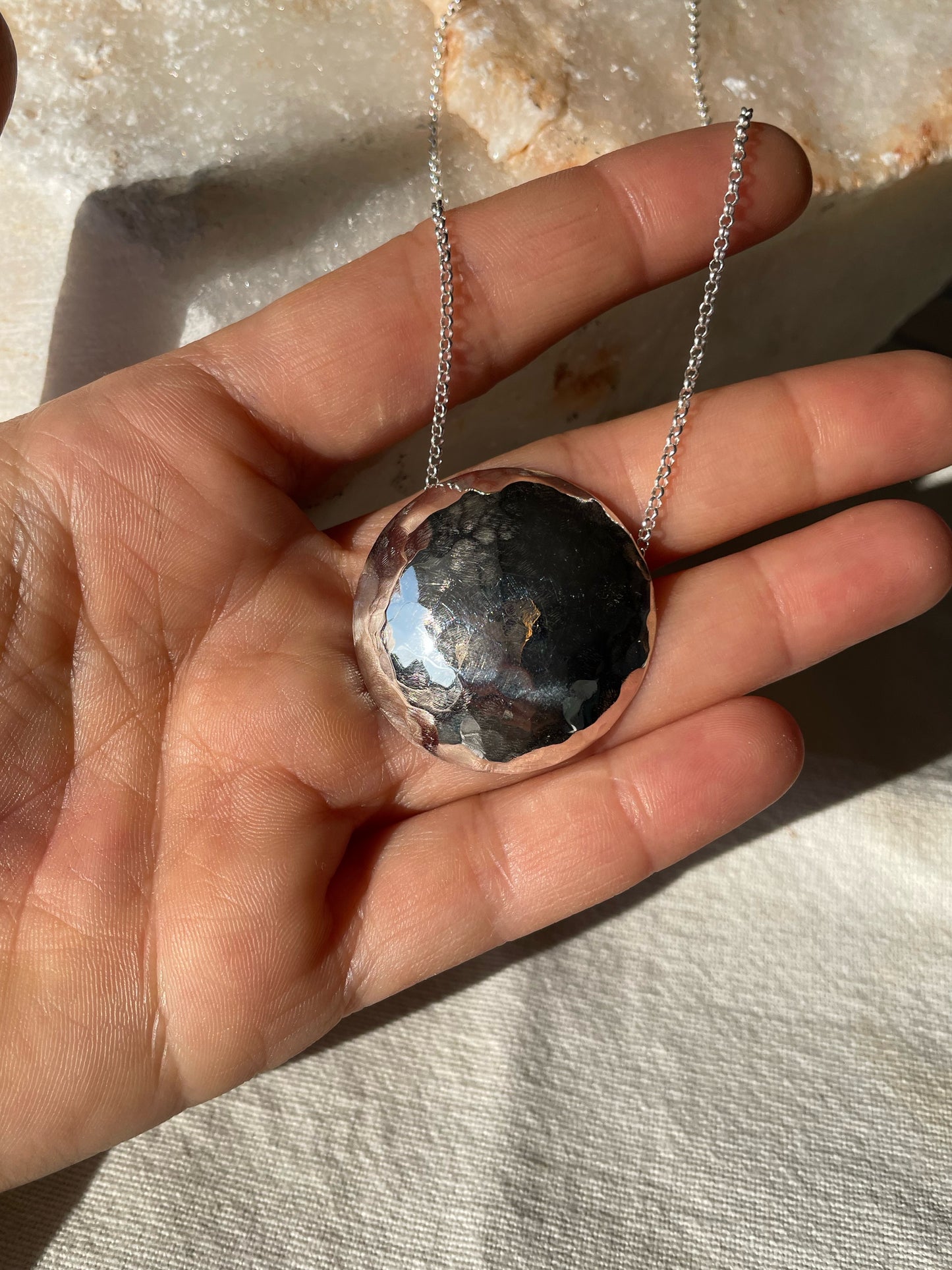 Full moon silver pendant