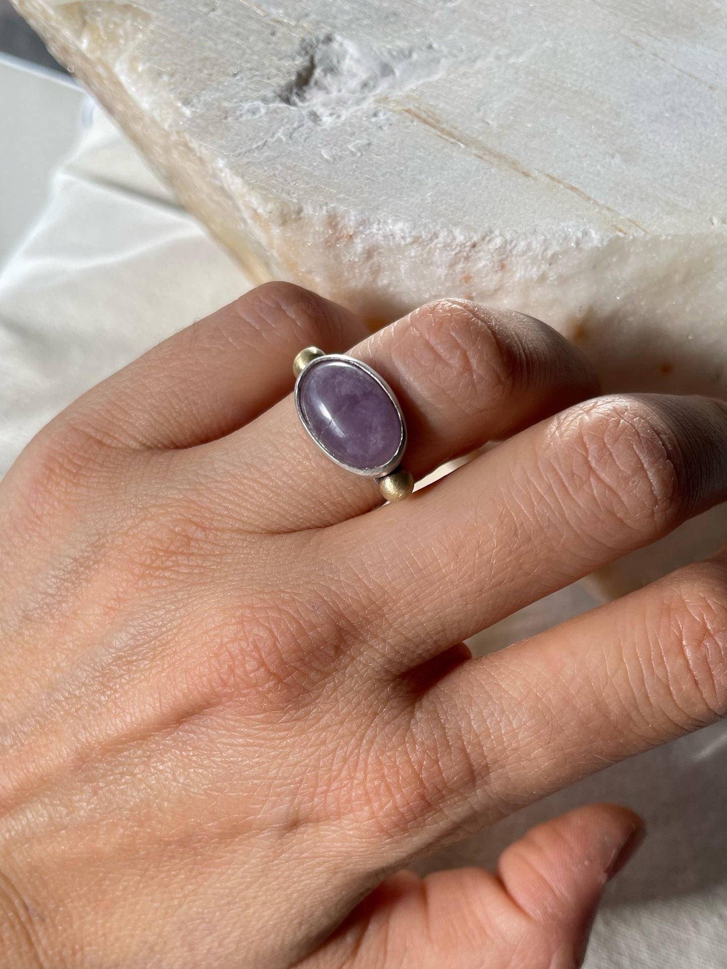 Amethyst silver ring