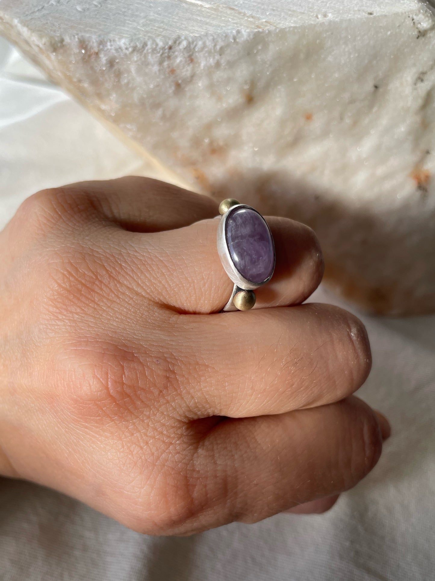 Amethyst silver ring