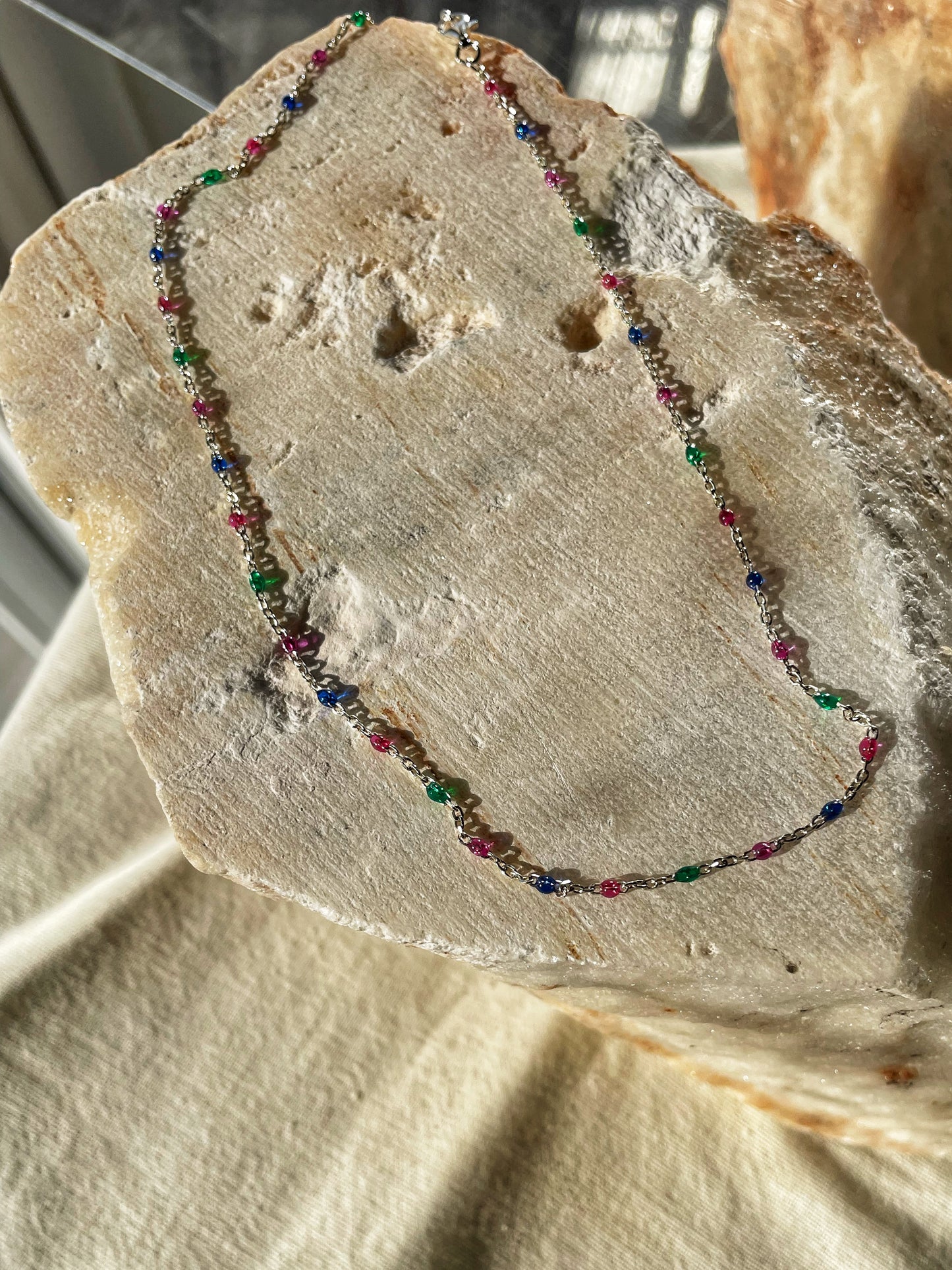 Colorful silver chain