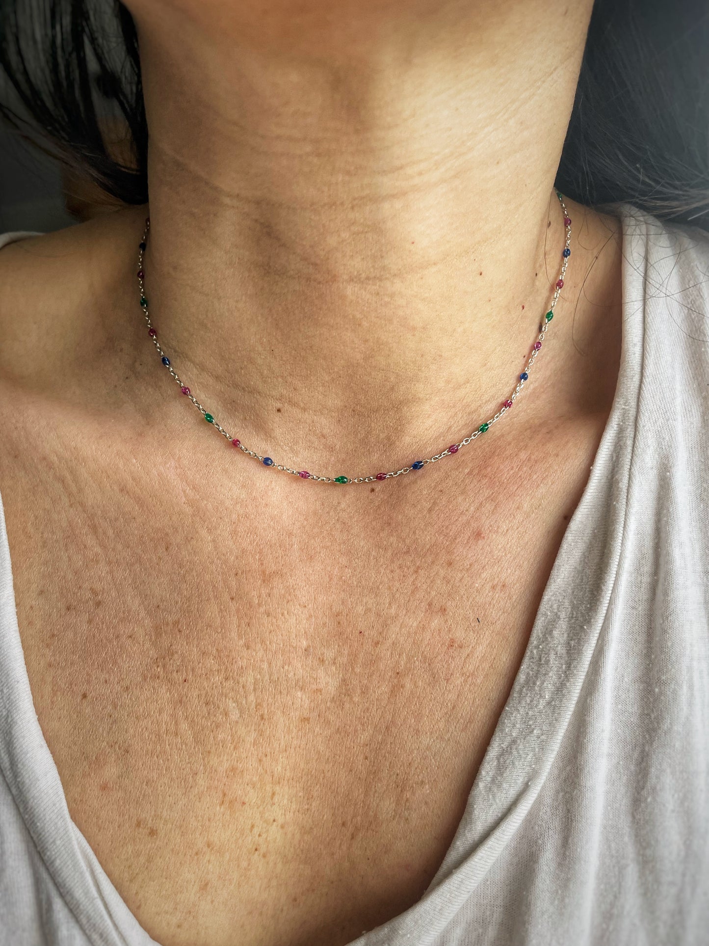 Colorful silver chain