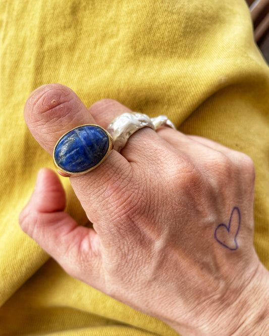 Scarab lapis ring
