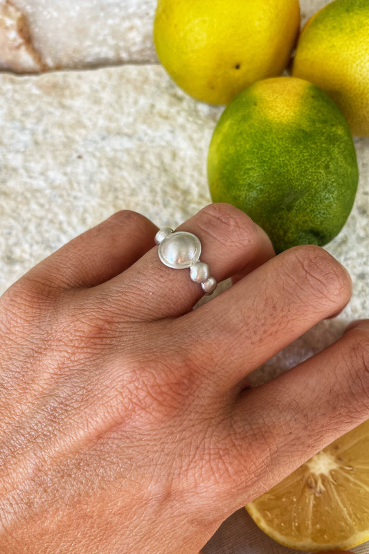 Kleio twin silver ring