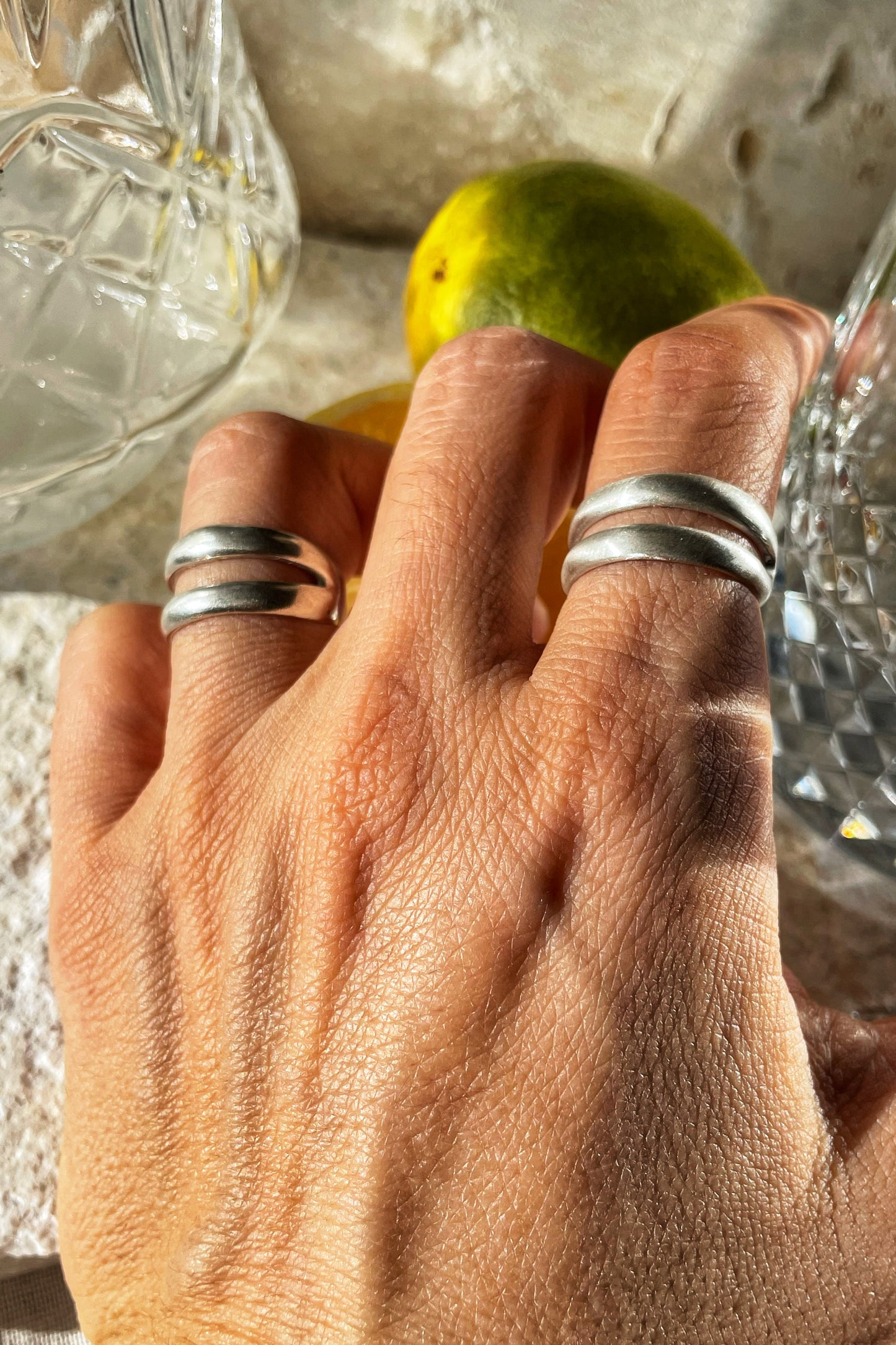 Double silver ring