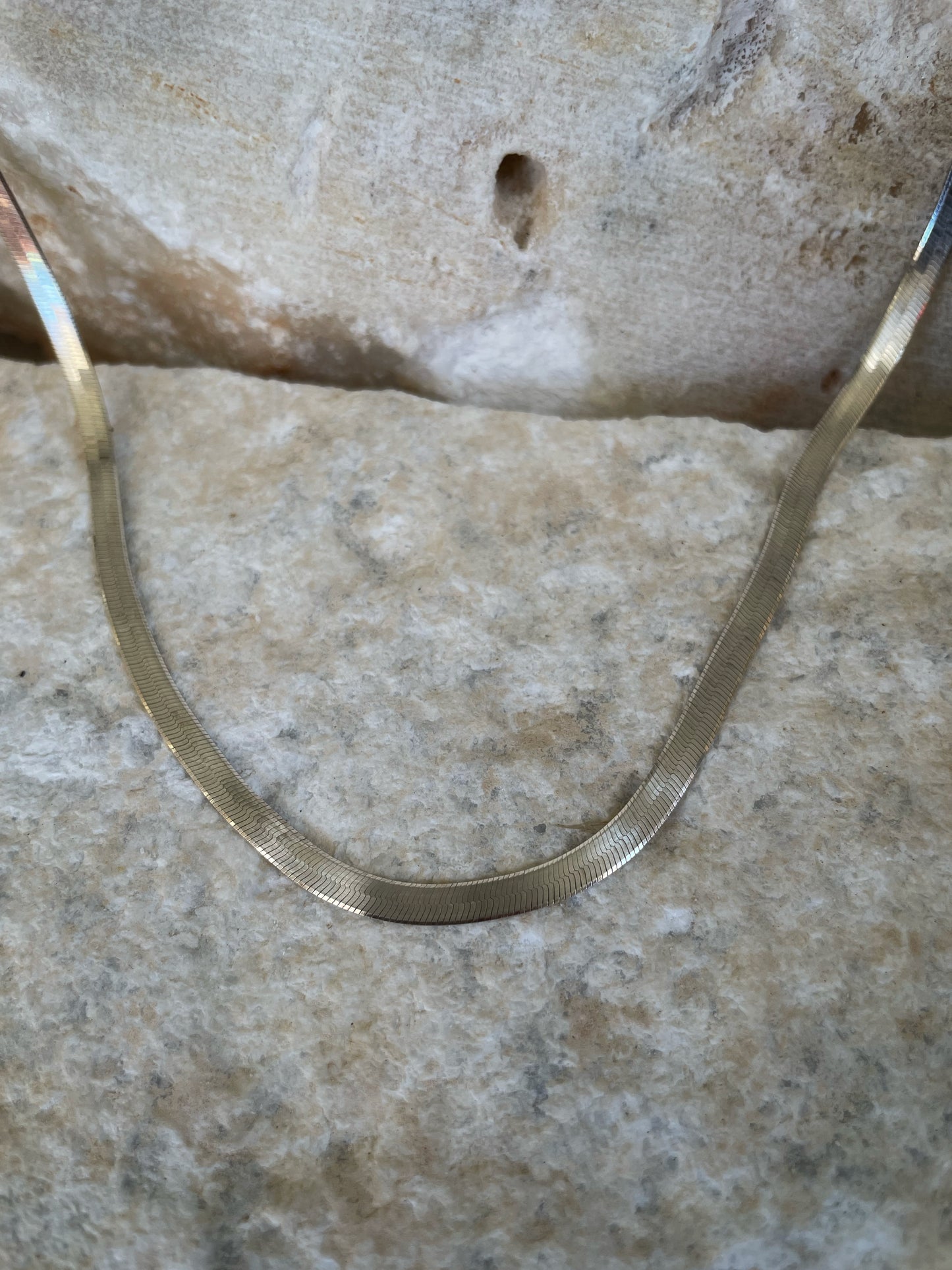 Flat silver snake chain