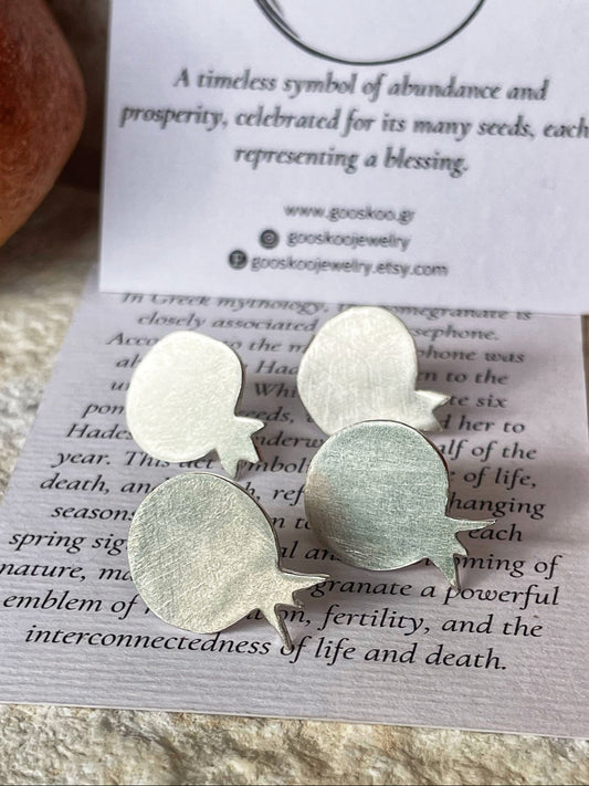Pomegranate silver studs