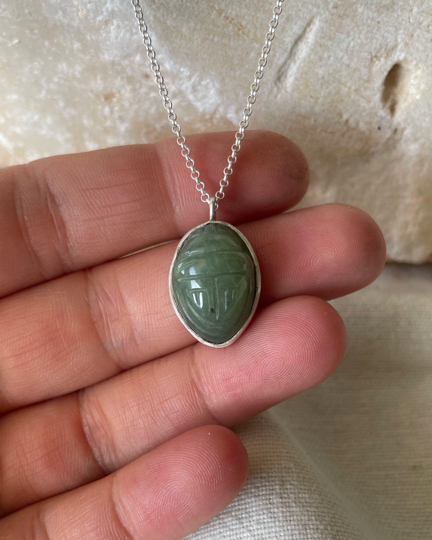 Jade scarab pendant