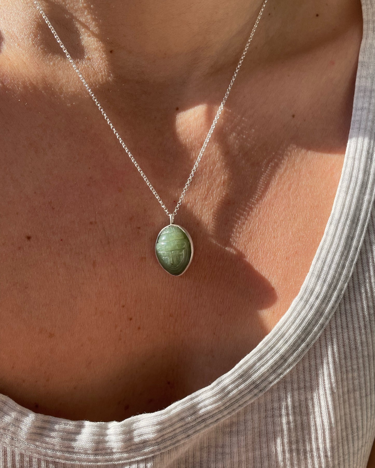 Jade scarab pendant