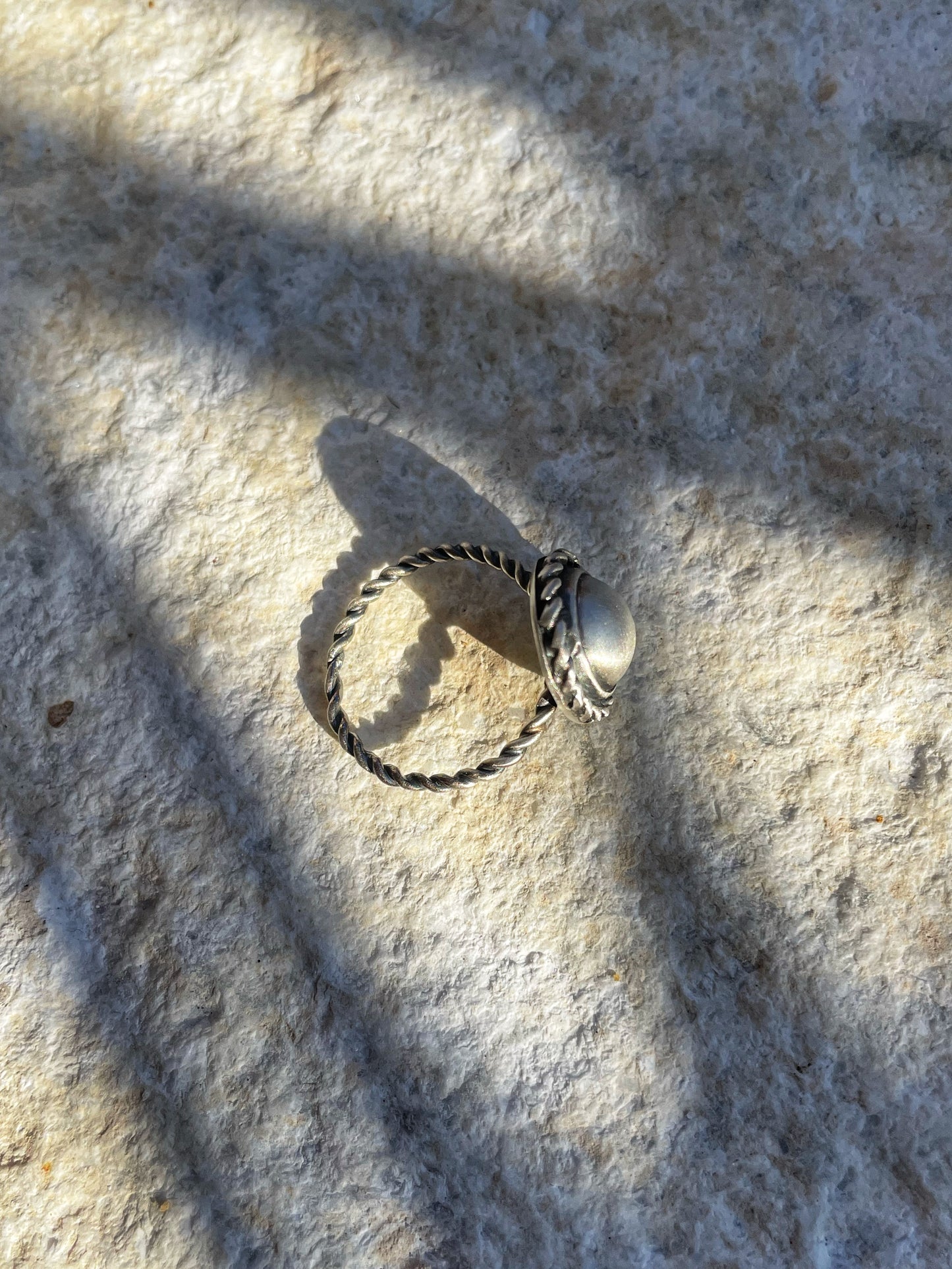Dome twist silver ring