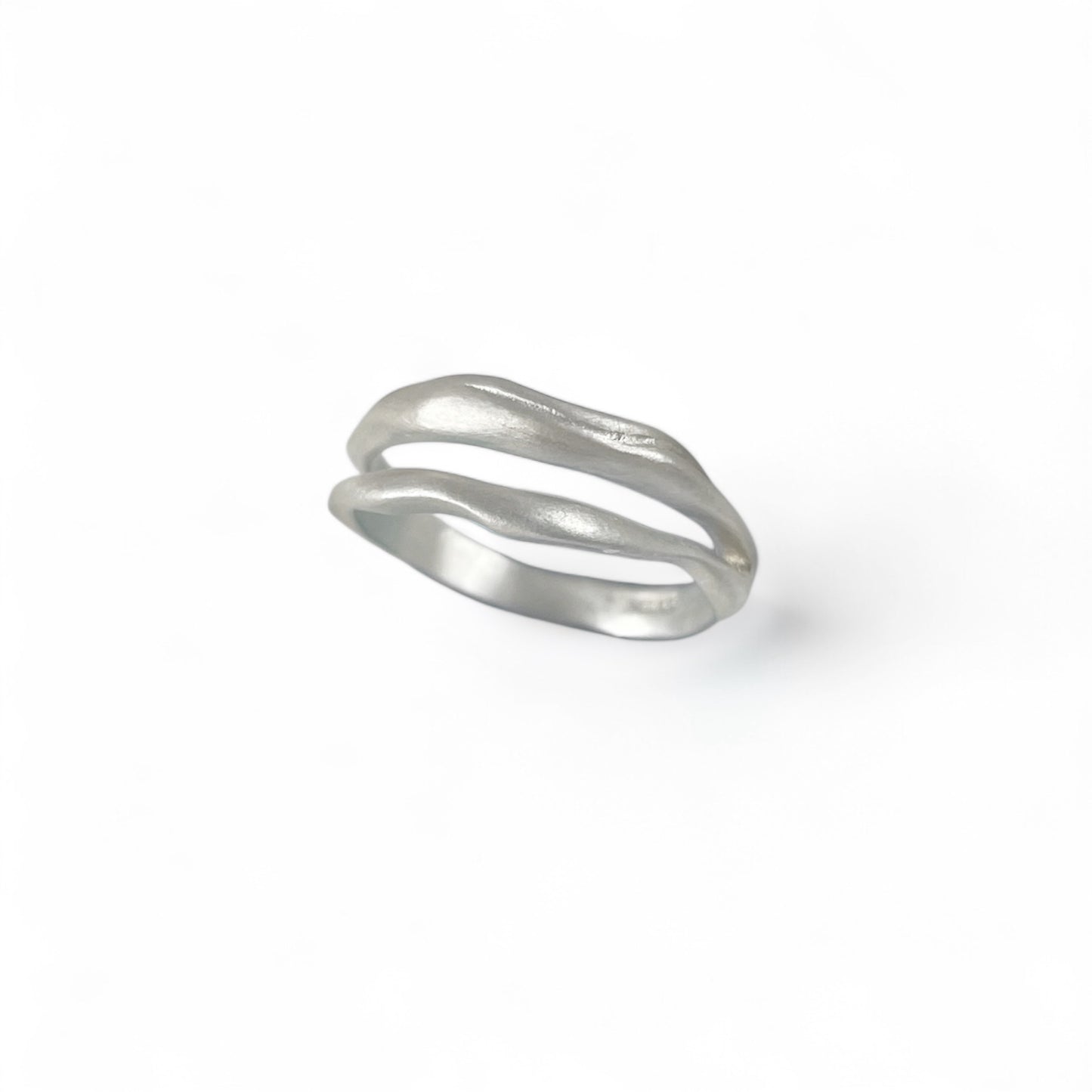 Wave silver ring