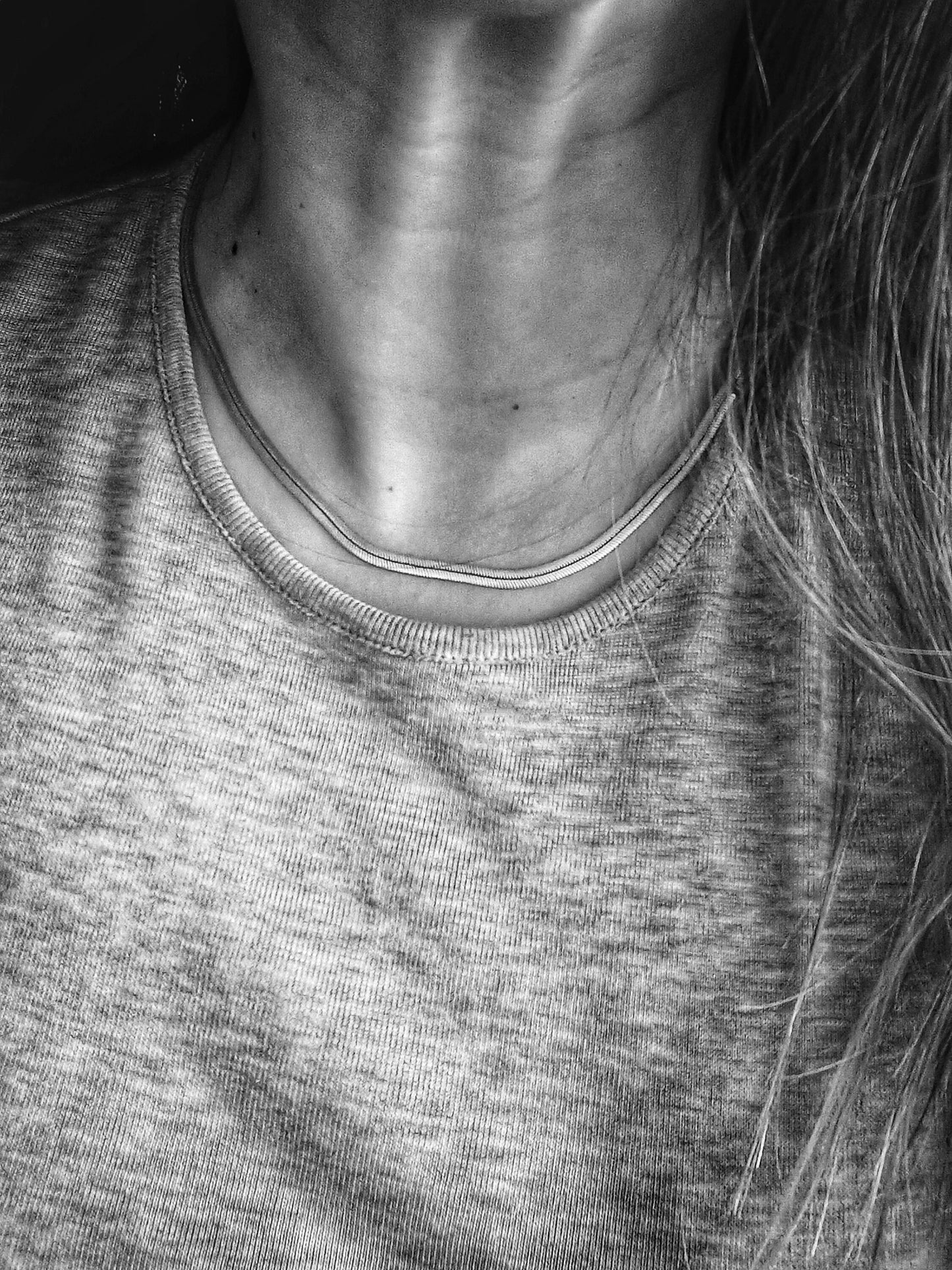 Thick silver snake chain