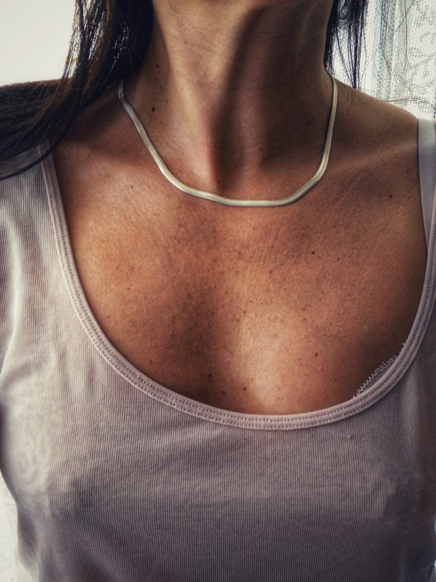 Thick silver snake chain