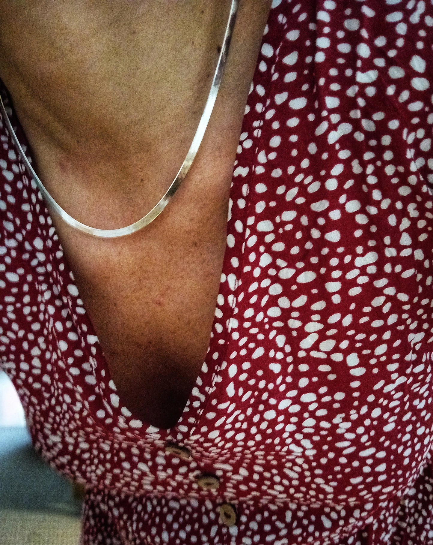 Flat silver snake chain