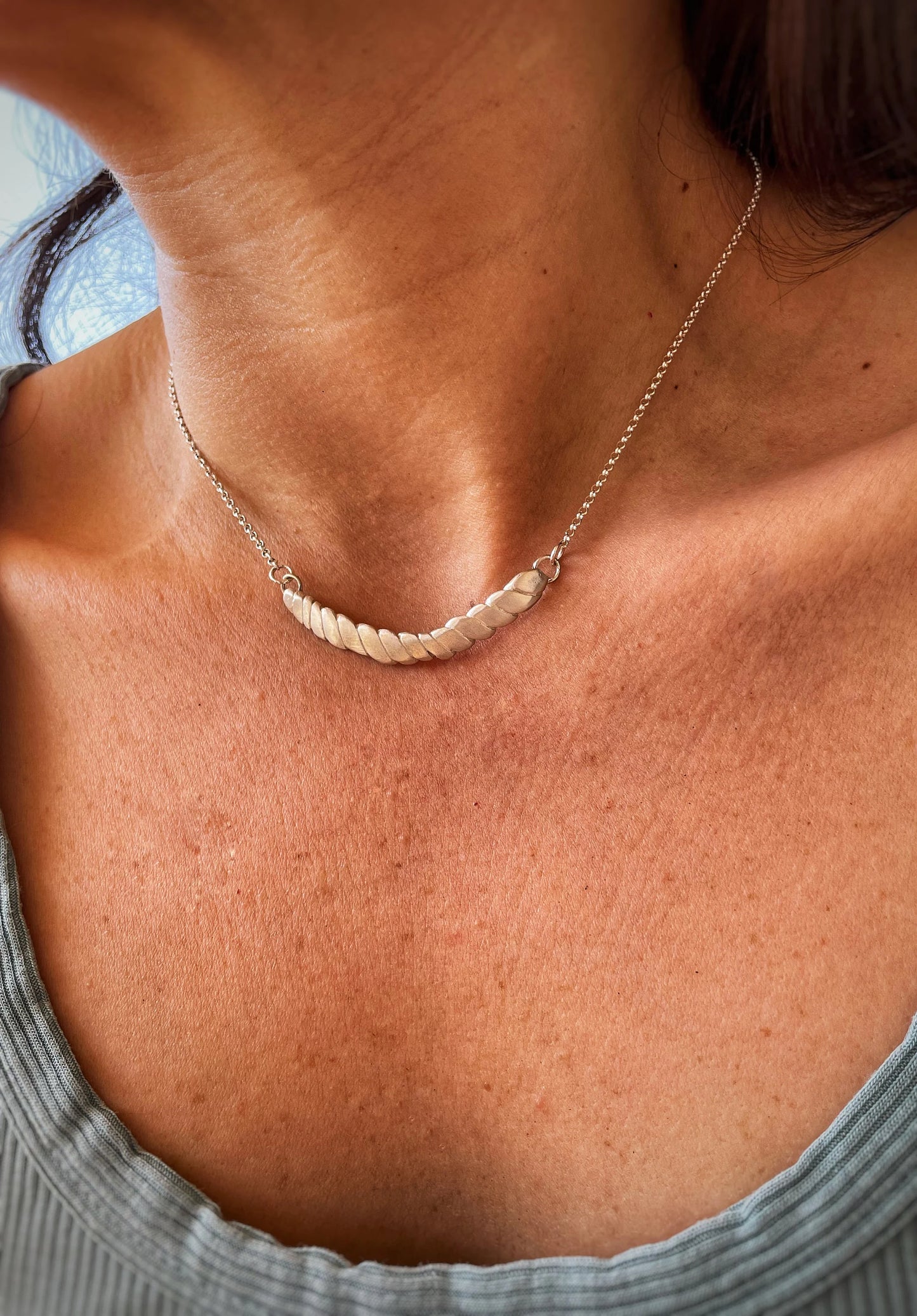 Braid silver pendant