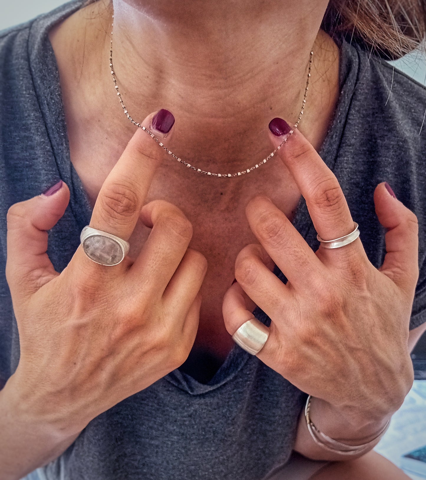 Cubes silver chain