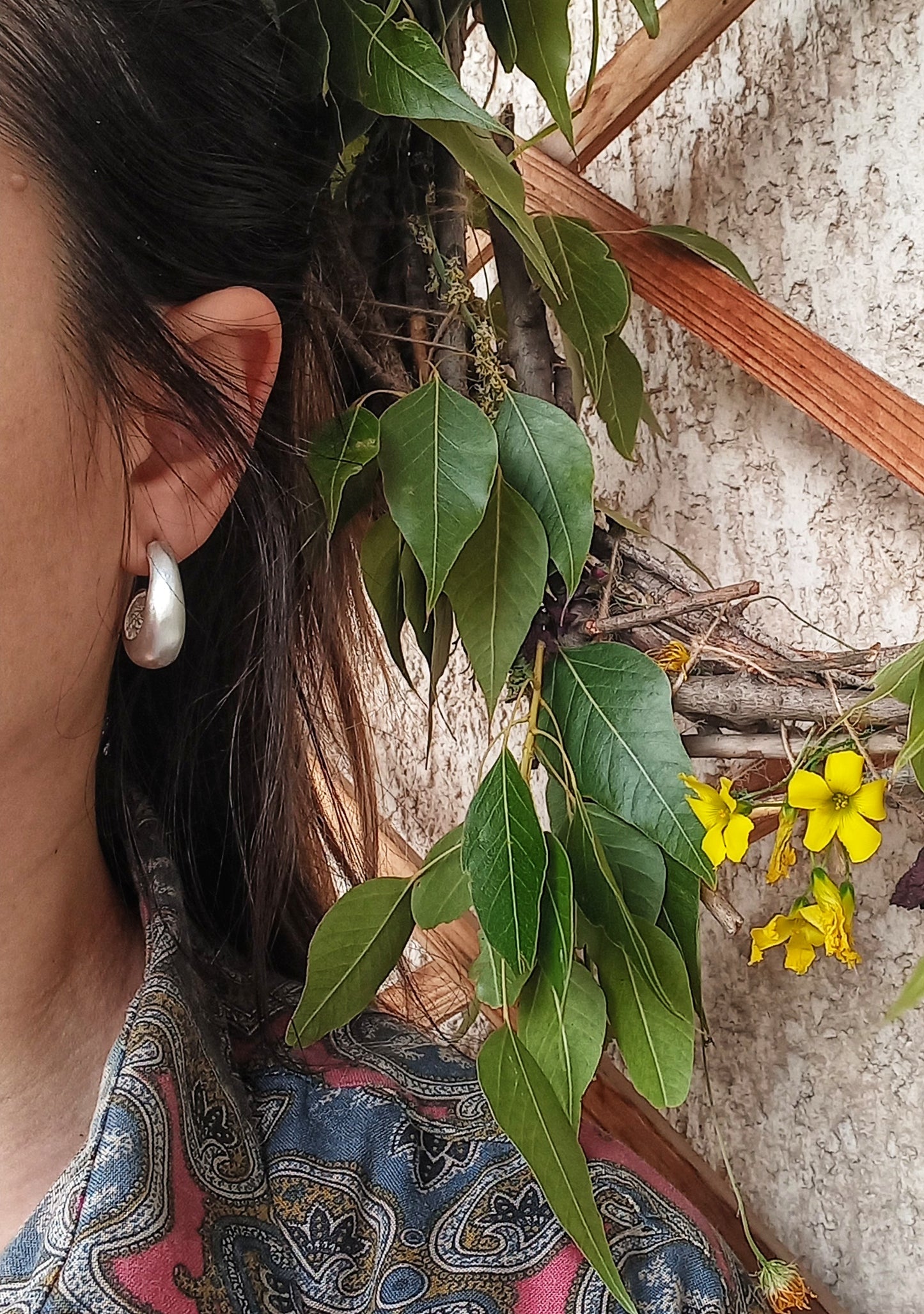 Bold silver earrings