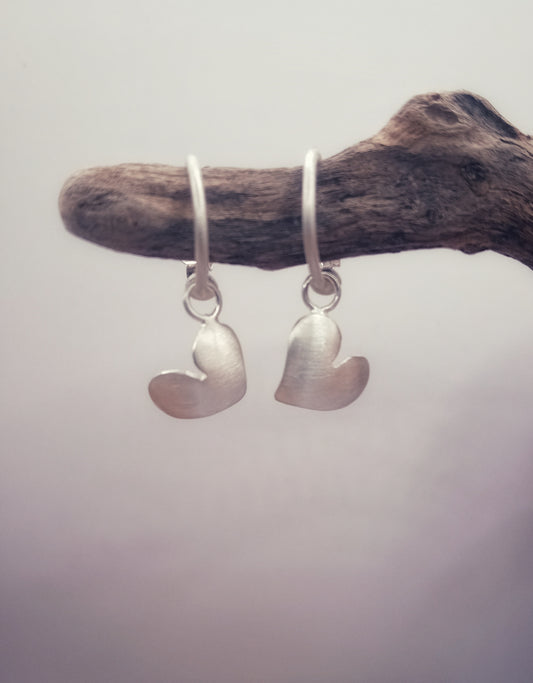 Heart silver earrings